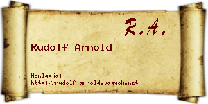 Rudolf Arnold névjegykártya